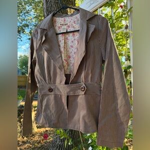 Doki-Geki Brown Striped Jacket